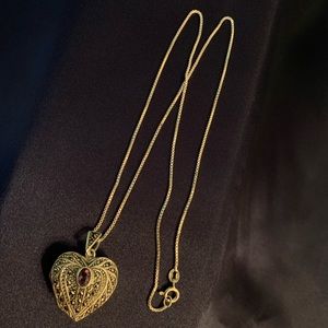 Sterling Silver Marcasite Amethyst Heart Lockset